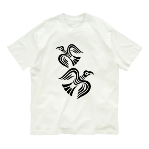 Hugin ＆ Munin (black) オーガニックコットンTシャツ