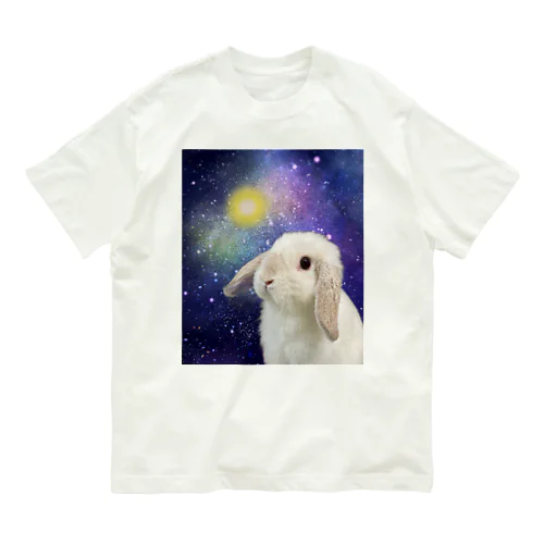 Space bunny オーガニックコットンTシャツ