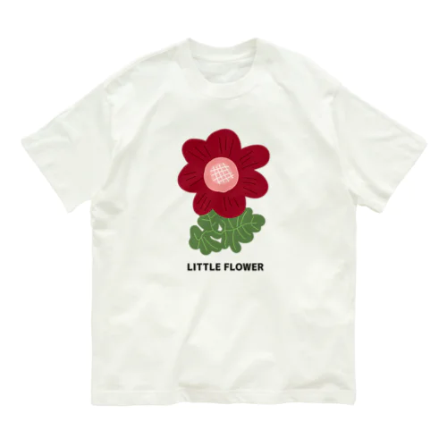 LITTLE FLOWER(RED) オーガニックコットンTシャツ