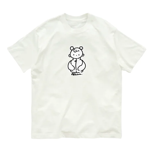 ふたつおだんごちゃん（モノクロバージョン） オーガニックコットンTシャツ