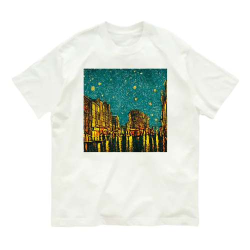 night sky after rain オーガニックコットンTシャツ