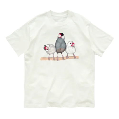 [森図鑑] 三羽文鳥 Organic Cotton T-Shirt