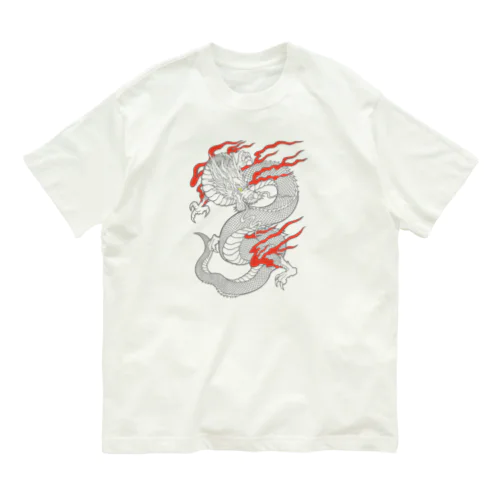 白龍 (線画) オーガニックコットンTシャツ