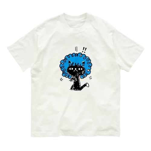 黒猫アフロ Organic Cotton T-Shirt