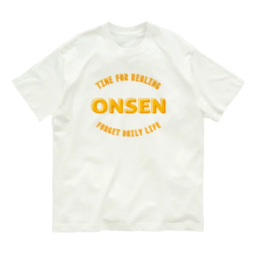 ONSEN -Time for Healing- (イエロー) オーガニックコットンTシャツ