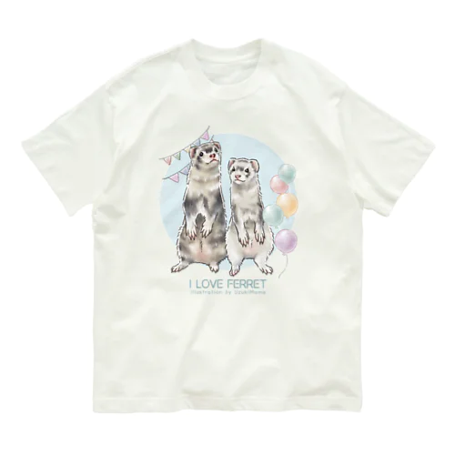 【No.13】I LOVE FERRET オーガニックコットンTシャツ