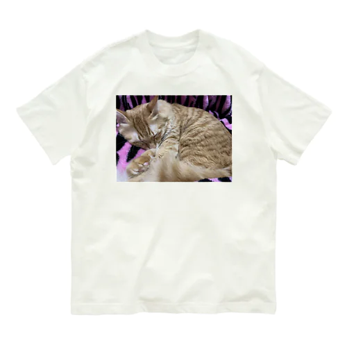 我が家のお眠り中の猫 Organic Cotton T-Shirt