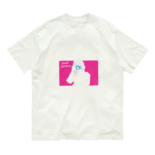 I love camera（透過ver.) Organic Cotton T-Shirt