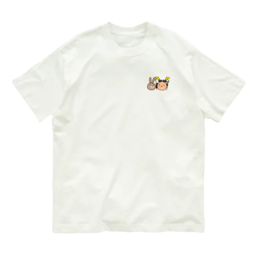 ドラムセットさんとうささん オーガニックコットンTシャツ