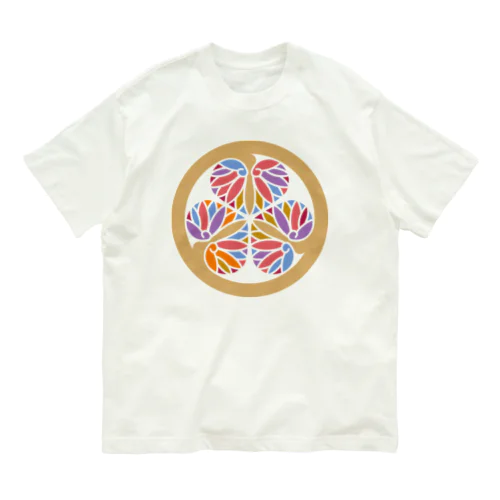 ［色重ね家紋］三つ葉葵 Organic Cotton T-Shirt