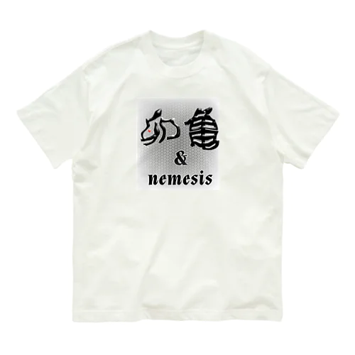 油断大敵　うさぎと亀 オーガニックコットンTシャツ