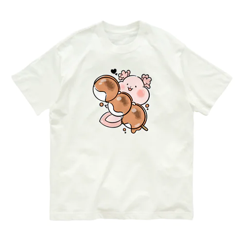 ウーパールーパーみたらし団子【MOCHI ANIMALS】 Organic Cotton T-Shirt