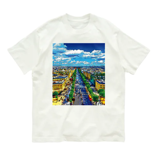 フランス パリのシャンゼリゼ通り Organic Cotton T-Shirt