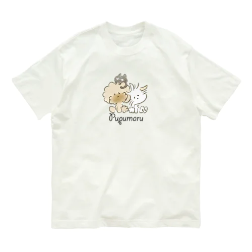 ぷぷまる ねこもいっしょ おおきめ オーガニックコットンTシャツ