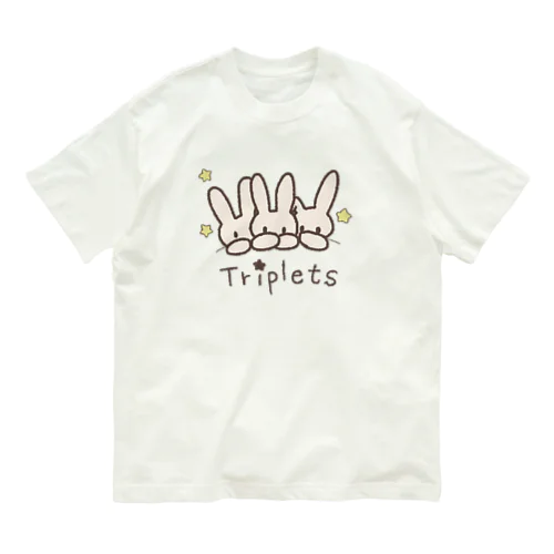 3つ子うさぎ オーガニックコットンTシャツ