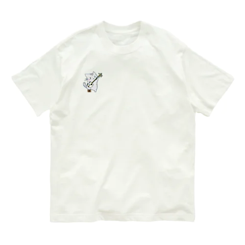 ひのもとにゃんこ® 津軽三味線にゃんこ オーガニックコットンTシャツ