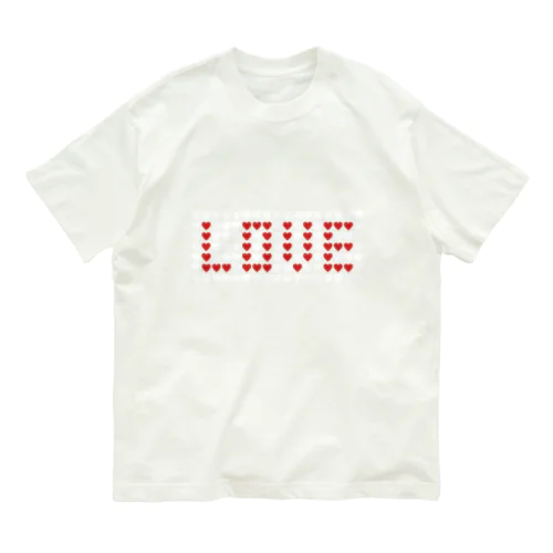 ドット絵LOVE オーガニックコットンTシャツ
