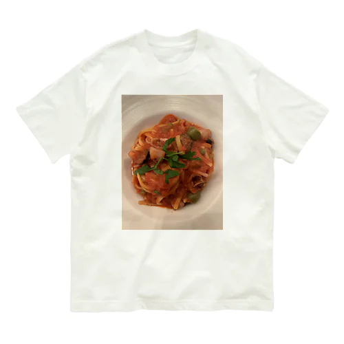 ヤリイカのトマトソースパスタ オーガニックコットンTシャツ