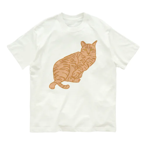 まったり猫 茶トラ オーガニックコットンTシャツ