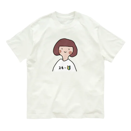 スキー初心者女子 オーガニックコットンTシャツ