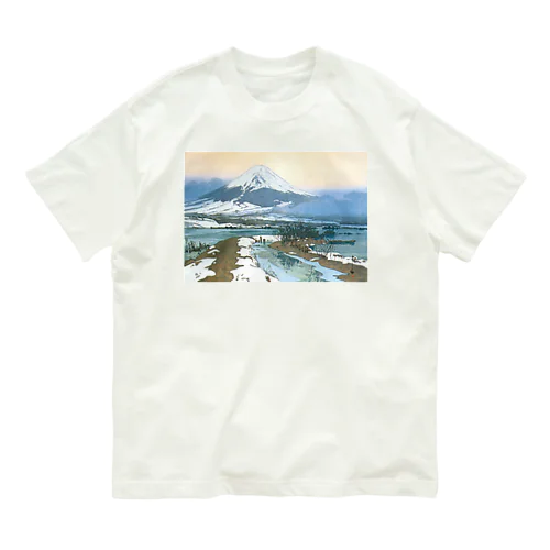 日本画：Fuziyama 吉田博_冨士拾景 河口湖 オーガニックコットンTシャツ