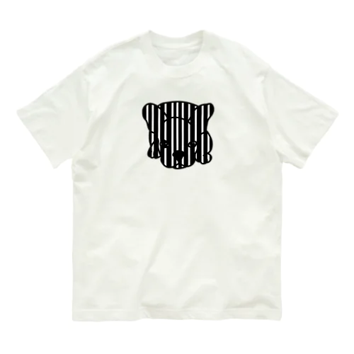 ストライプ犬 Organic Cotton T-Shirt