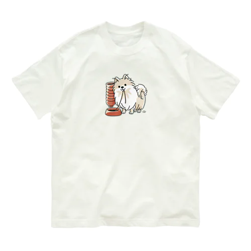 ポメラニアンのわんこそば_M オーガニックコットンTシャツ