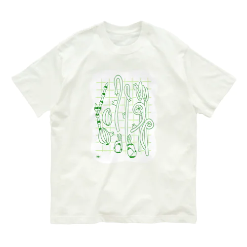 山菜とちいさいうさぎ オーガニックコットンTシャツ