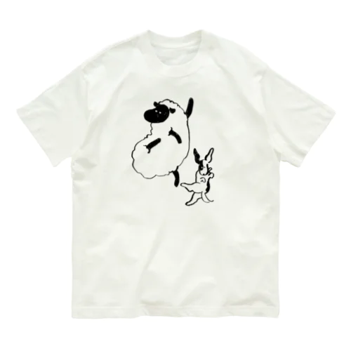 RUN A WAY ひつじと犬 Organic Cotton T-Shirt