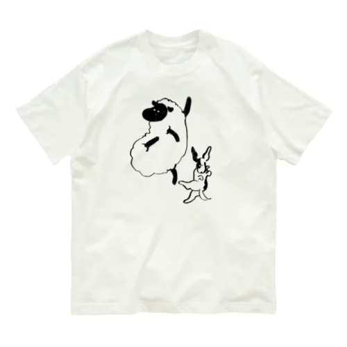 RUN A WAY ひつじと犬 オーガニックコットンTシャツ