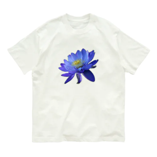 青色と白色の蓮 Organic Cotton T-Shirt