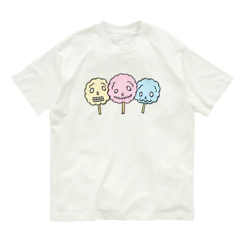 ドクロ風味な綿菓子 オーガニックコットンTシャツ