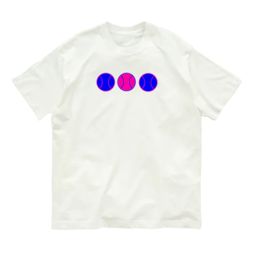 カラフル野球ボール　青ピンク② Organic Cotton T-Shirt