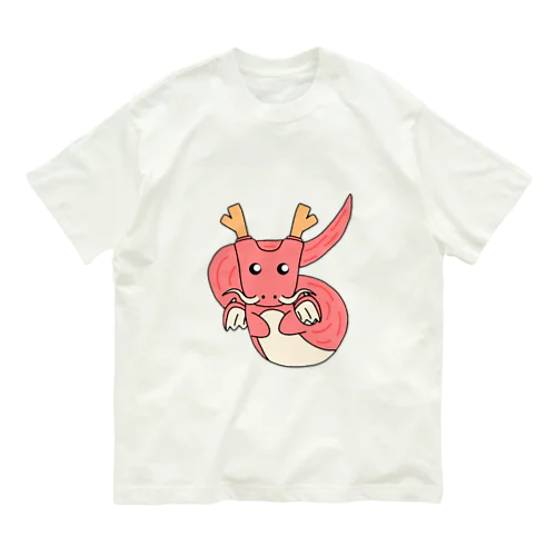 赤いドラゴン君 オーガニックコットンTシャツ