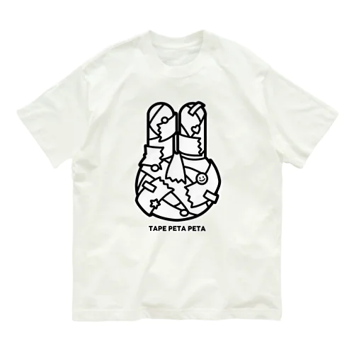 テープぺたぺたうさぎ/白 Organic Cotton T-Shirt