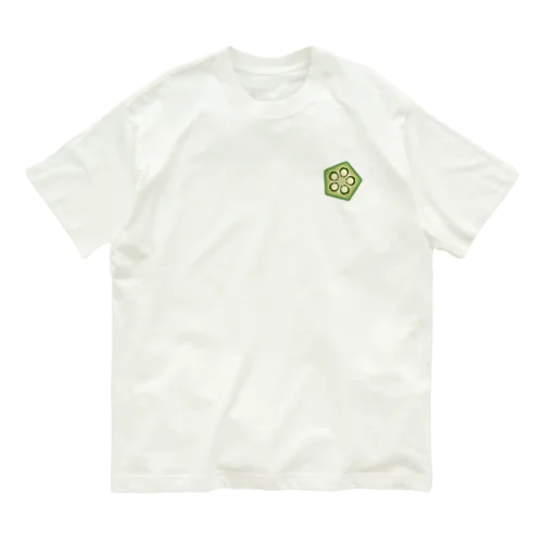 [☆両面] オクラネバネバ【視力検査表パロディ】 Organic Cotton T-Shirt