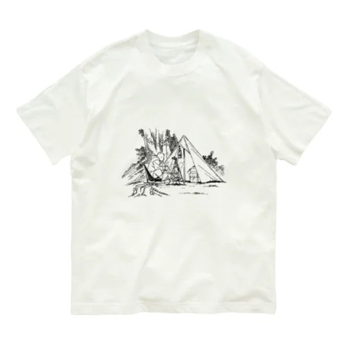 クマのキャンプ オーガニックコットンTシャツ