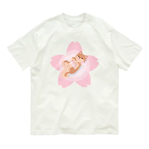 柴犬×桜 Organic Cotton T-Shirt