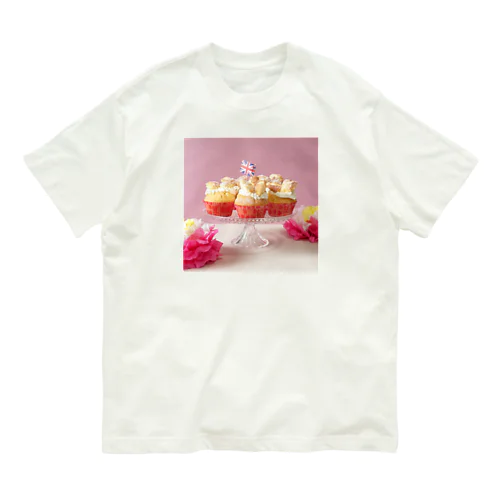 バタフライカップケーキ スタンド オーガニックコットンTシャツ