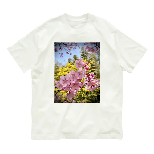 河津桜×ミモザ  Organic Cotton T-Shirt