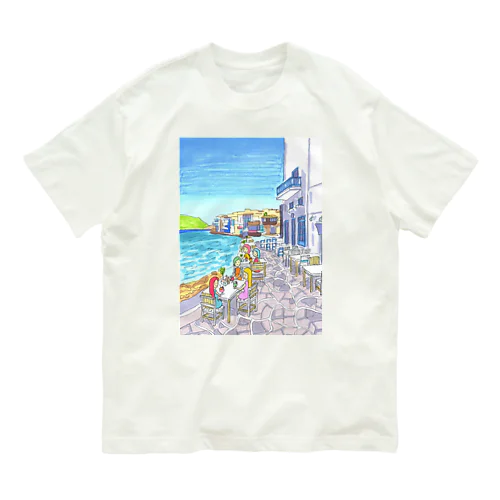 エーゲ海カフェガールズ オーガニックコットンTシャツ