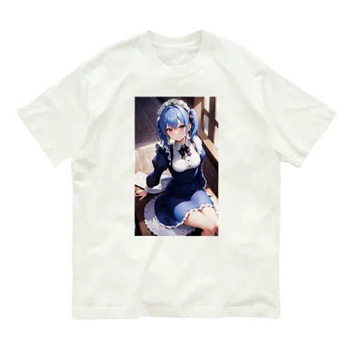青髪メイドちゃん オーガニックコットンTシャツ