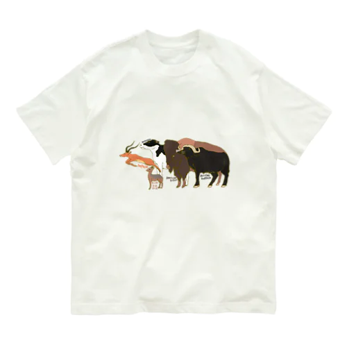 ウシ科動物いっぱい！ Organic Cotton T-Shirt