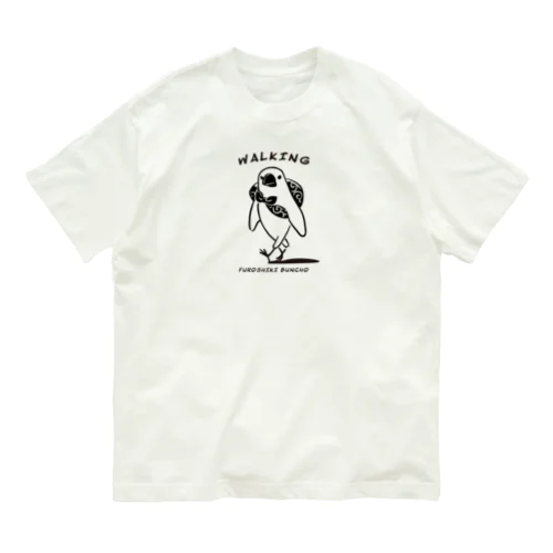 ウォーキングふろしき文鳥 유기농 코튼 티셔츠