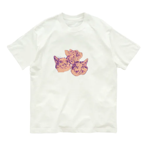 猫ネコねこ オーガニックコットンTシャツ