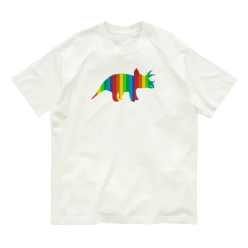 カラフルなトリケラトプス Organic Cotton T-Shirt