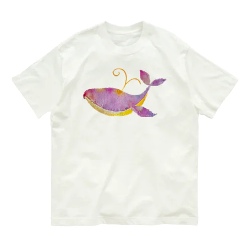 ピンクのクジラ Organic Cotton T-Shirt