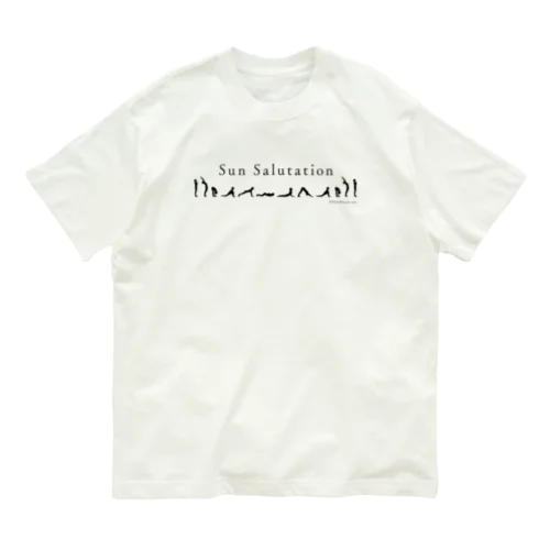 Sun Salutation（ブラックプリント） オーガニックコットンTシャツ