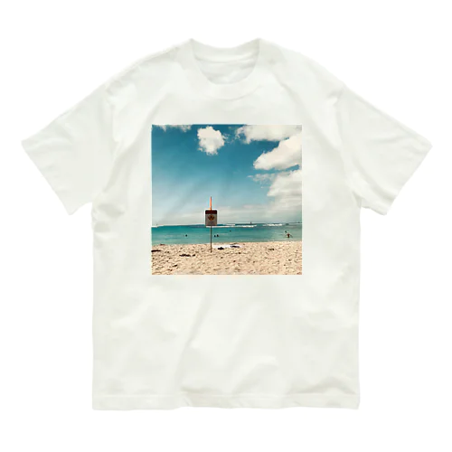 海、砂浜、空 オーガニックコットンTシャツ