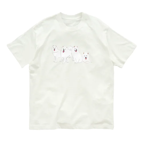 寄り添う　サモエド　犬 Organic Cotton T-Shirt